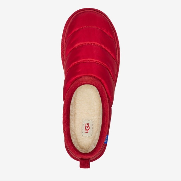 UGG TASMAN LTA RED POLYESTER PUFF/ WOOL SLIPPERS SHOES, MEN US Size 12 New
